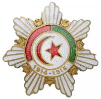 Oszmán Birodalom 1915. Zománcozott fém patrióta jelvény (30mm) T:2 Ottoman Empire 1915. Enamelled metal patriotic badge (30mm) C:XF