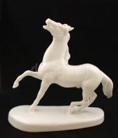 Herendi ló, fehér, jelzett, hibátlan, 18x19cm