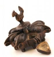 Régi szemfestéktartó, bronz, indiai, 5x7cm