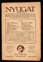 1926 Nyugat, 24. szám, főszerk.:Ignotus, szerk.:Babits Mihály, Gellért Oszkár, Osvát Ernő. pp.:896-988, 24x17cm