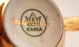 Kahla arany virág mintás mokkás csésze, jelzett (Koszorúsné), hibátlan