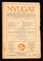 1927 Nyugat, 21. szám, főszerk.:Ignotus, szerk.:Babits Mihály, Gellért Oszkár, Osvát Ernő. pp.:576-648, 24x17cm