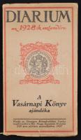 Diárium azaz előjegyzési naptár az 1928-ik esztendőre. Bp., 1927, KMENy. 160 p. Kiadói papírborítóban. Jó állapotban.