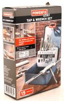 Powerfix fúró és menetfúró készlet, eredeti dobozában, 15×11 cm