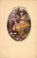 Italian art postcard, Baroque couple, Degami 896. s: T. Corbella