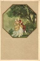 Italian art postcard, Baroque couple, Degami 1013.