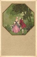Italian art postcard, Baroque couple, Degami 1013.