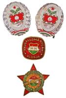 ~1970-1980. "Élenjáró Zászlóaljparancsnok" "Élenjáró Századparancsnok" + ~1960. "Munkásőr" szolgálati zománcozott jelvény 5 év szolgálat után (36mm) + "MN Nyugállományúak Klubja" zománcozott fém jelvény (26x26mm) T:2