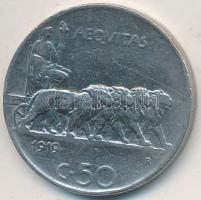 Olaszország 1919R 50c Ni sima perem T:2- Italy 1919R 50 Centesimi Ni with plain edge C:VF