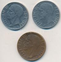 Olaszország 1938R 10c Cu + 1939R 20c acél + 1940R 20c acél "III. Viktor Emánuel" T:2
Ital...