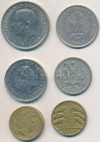 6db-os vegyes külföldi érme tétel, közte egy ezüst, Orosz Birodalom 1906. 20k Ag T:vegyes
6pcs of v...