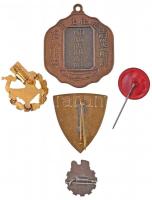 5db vegyes magyar és külföldi jelvény, medál, közte ~1970-1980. "Móricz Zsigmond Általános Gimn...