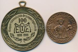 1999. "100 éves a Magyar Ebtenyésztők Országos Egyesülete" fém medál (70mm) + Asszonyi Tamás (1942-) 2000. "Magyar Millenium / Budapest Operaház" Br emlékérem (49mm) T:2,1