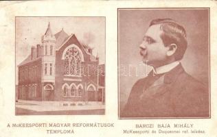 A McKeesport-i magyar reformátusok temploma, Barczi Baja Mihály a McKeesport-i és Duquesne-i református lelkész, Hungarika  / Hungarian pastor in America (EK)