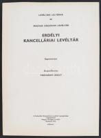 1961 Levéltári leltárak, 68. Magyar Országos Levéltár, Erdélyi kancelláriai levéltár. Repertórium. Trócsányi Zsolt. Kukturális Minisztérium Levéltári Igazgatási, kézirat. pp.:50, 29x21cm