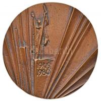 1980. "Felszabadulás 1945-1980" Br emlékplakett (105mm) T:2