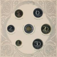 2007. 1Ft-100Ft 8klf db, szettben, benne "Berán Lajos és a pengő" Ag emlékérem (10g/0.999/...