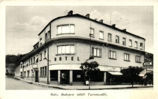 Rahó, Rakhiv; Budapest Turistaszálló, étterem, dohánybolt, kiadja Feig Bernát / Hotel Budapest, restaurant, tobacco shop (EK)