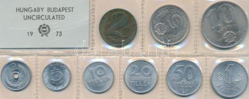 1973. 2f-10Ft 9db klf, érmés forgalmi sor fóliatokban T:1