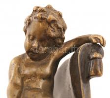 Jelzés nélkül: Kis fiú a széken. Bronz, m:11,5 cm