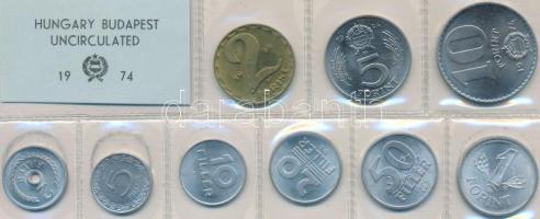 1974. 2f-10Ft 9db klf, érmés forgalmi sor fóliatokban T:1