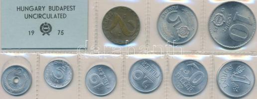 1975. 2f-10Ft 9db klf, érmés forgalmi sor fóliatokban T:1