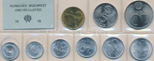 1978. 2f-10Ft 9db klf, érmés forgalmi sor fóliatokban T:1