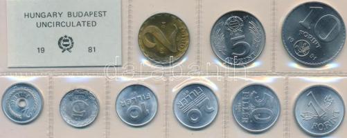 1981. 2f-10Ft 9db klf, érmés forgalmi sor fóliatokban T:1