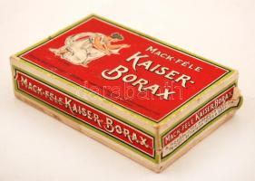 Mack-féle Kaiser-Borax illusztrált papírdoboz eredeti tartalommal, 7x11x3cm