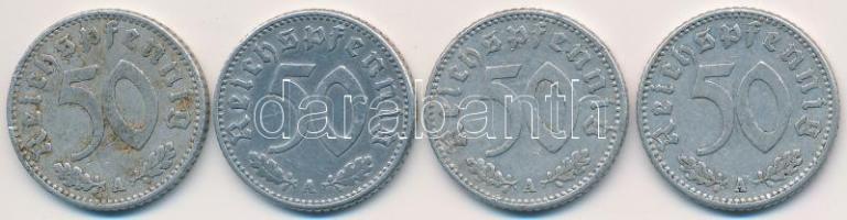 Német 3. Birodalom 1940A 50pf (4x) T:2,2- German Third Reich 1940A 50 Pfennig (4x) C:XF,VF