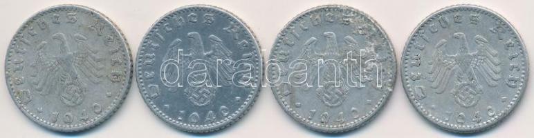 Német 3. Birodalom 1940A 50pf (4x) T:2,2-
German Third Reich 1940A 50 Pfennig (4x) C:XF,VF