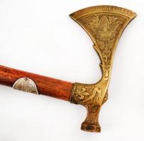 Dísz fokos, cserkészmotívumokkal gazdagon díszített réz fejjel, "IV. Jamboree 1933 Budapest-Göd...