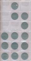 Vegyes: 1942-1990. 10f (2x) + 1944-1947. 2f (21x) + 1950-1966. 2Ft (14x) + 1990. 5f + 20f érmetartó ...