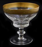 Theresienthal dísz pohár (6db), metszett, aranyozott, jelzés nélkül,  m:11 cm (6×)