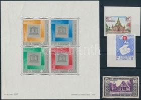 Laosz 1951-1972 24 klf bélyeg, közte vágottak és sorok + 1 blokk 2 stecklapon Laos 1951-1972 24 stam...