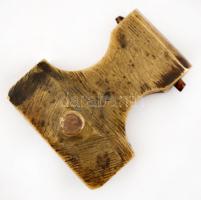 Régi bronz száraz-pecsétnyomó "Michel Josef korcsmáros" felirattal, nyél hiányzik, 5x4cm