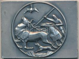 Olcsai Kiss Zoltán (1895-1981) 1971. "Vadászati Világkiállítás Budapest" ezüstözött Br pla...