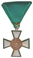 1935-1945. "A Magyar Érdemrend lovagkeresztje, késői típus" zománcozott Ag kitüntetés &quo...
