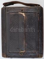 Régi harmonikás fényképezőgép Unicum zárral, Rietzschels Extra Rapid Aplanat lencsével, sérült, javí...