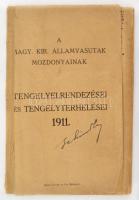 1911 A Magy. Kir. Államvasutak mozdonyainak tengelyelrendezései és tengelyterhelései, pp.:22, 18x12cm