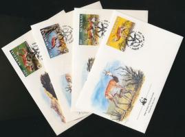 WWF: Gazella sor + 4 FDC WWF Gazelle set + 4 FDC