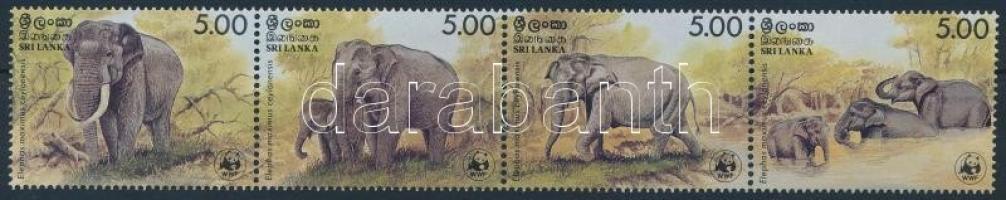 1986 WWF: Elefánt sor Mi 753-756 + 4 FDC