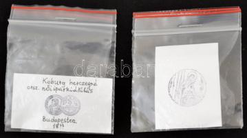 1881 Régi pecsétnyomók: az egyik "Koburg hercezegné orsz. női iparkiállítás" felirattal, f...