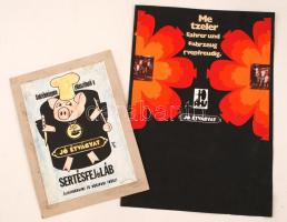 Judi jelzéssel: 2 db plakátterv, vegyes technika kollázs, egyik jelzett, 30×20-48×34 cm