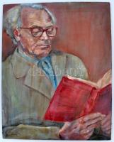 Márffy jelzéssel: Olvasó férfi. Olaj, farost, 55×43 cm