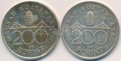 1992. 200Ft Ag "MNB" (2x) T:2,2-