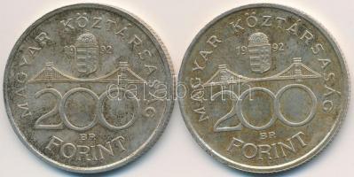 1992. 200Ft Ag "MNB" (2x) T:2,2-