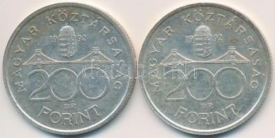 1992. 200Ft Ag "MNB" (2x) T:2,2-