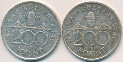 1992. 200Ft Ag "MNB" (2x) T:2,2-