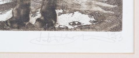 Takáts Márton (1971- ): Gondor kapujában (J. R. R. Tolkien: A Gyűrűk Ura), rézkarc, papír, jelzett, ...